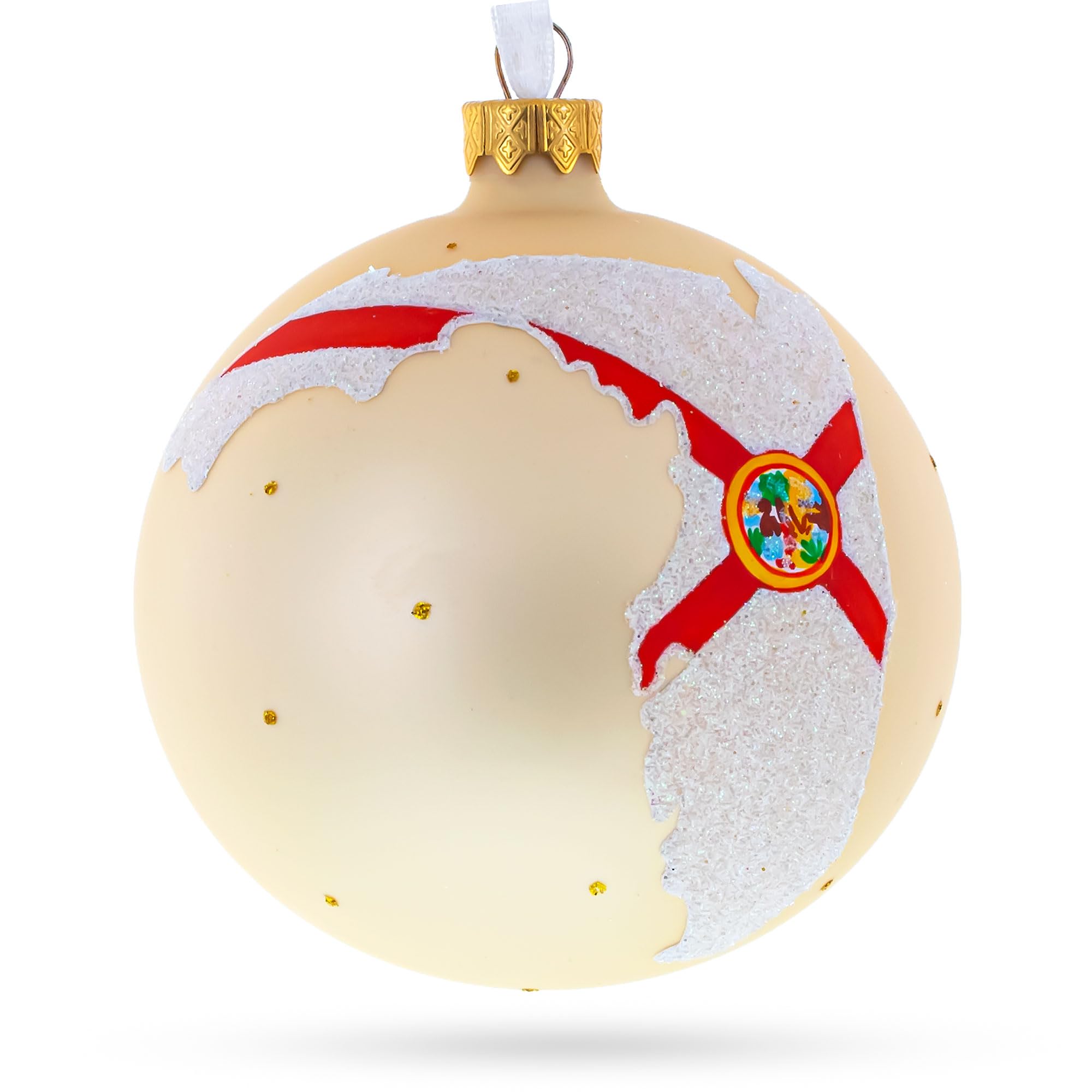 Boule de Noël Floride en verre pour décorer un sapin de style USA