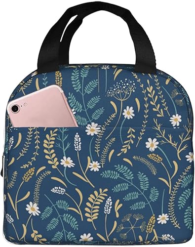 Bolsa de almuerzo floral para mujeres y hombres, lonchera aislada, reutilizable, organizador de almuerzo, impermeable, bolsa de mano enfriadora disponible en Yaxa Peru