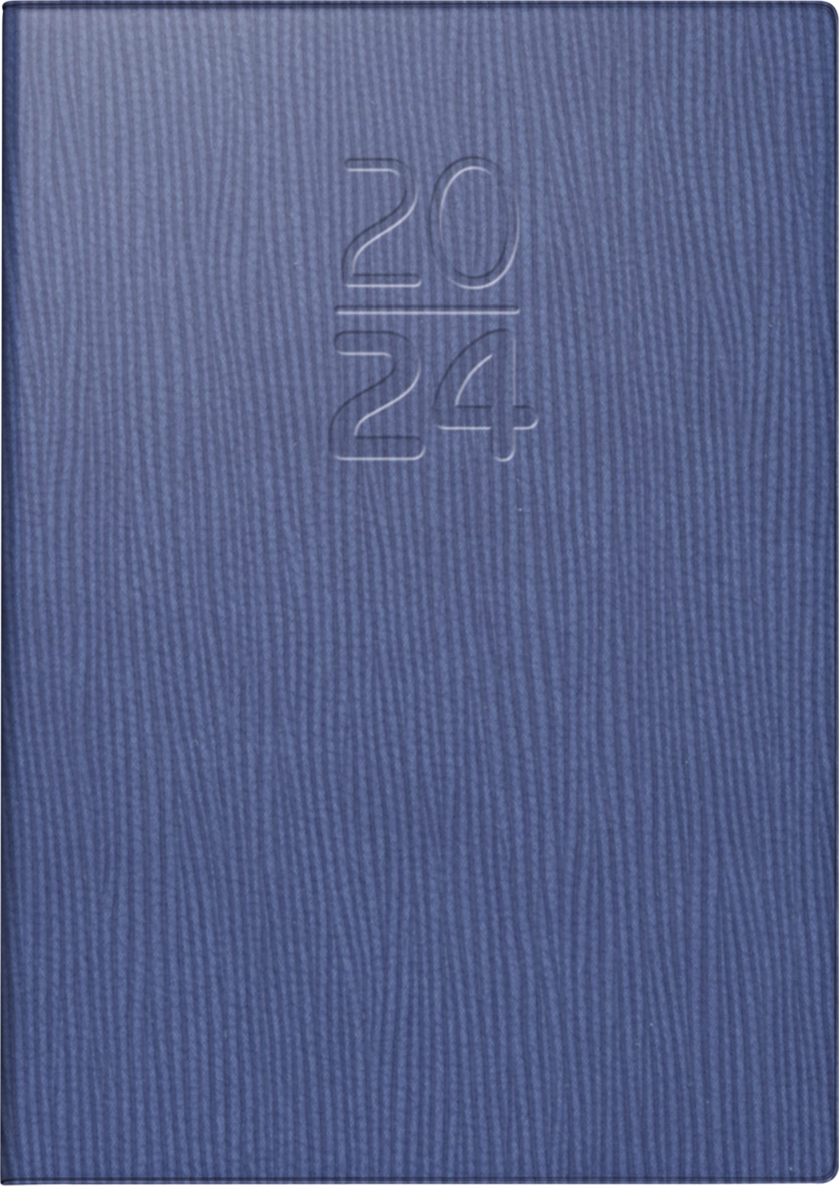 BRUNNEN Weekly calendar model 713 2024, 2 pages = 1 week, sheet size 7.2 x 10.2 cm, blue