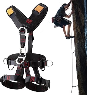 Safety Harness Fall Protection Kit - With Adjustable Buckles Rock Climbing Harness - Detachable Tree Climbing Gear, Fall H...