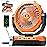 FRIZCOL 3-in-1 Camping Fan - Portable Fans Rechargeable - 24000mAh Battery Powered Fan(105Hrs) with Light & Remote for Indoor, Outdoor, Tent, Travel, Fishing, Jobsite, Gifts for Men Dad Him - Orange