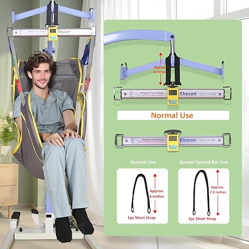 Miniatura 4 de Báscula de peso para pacientes para levantar, escala de elevación universal para ancianos, postrada en cama, adecuada para el hogar u hospital, SWL