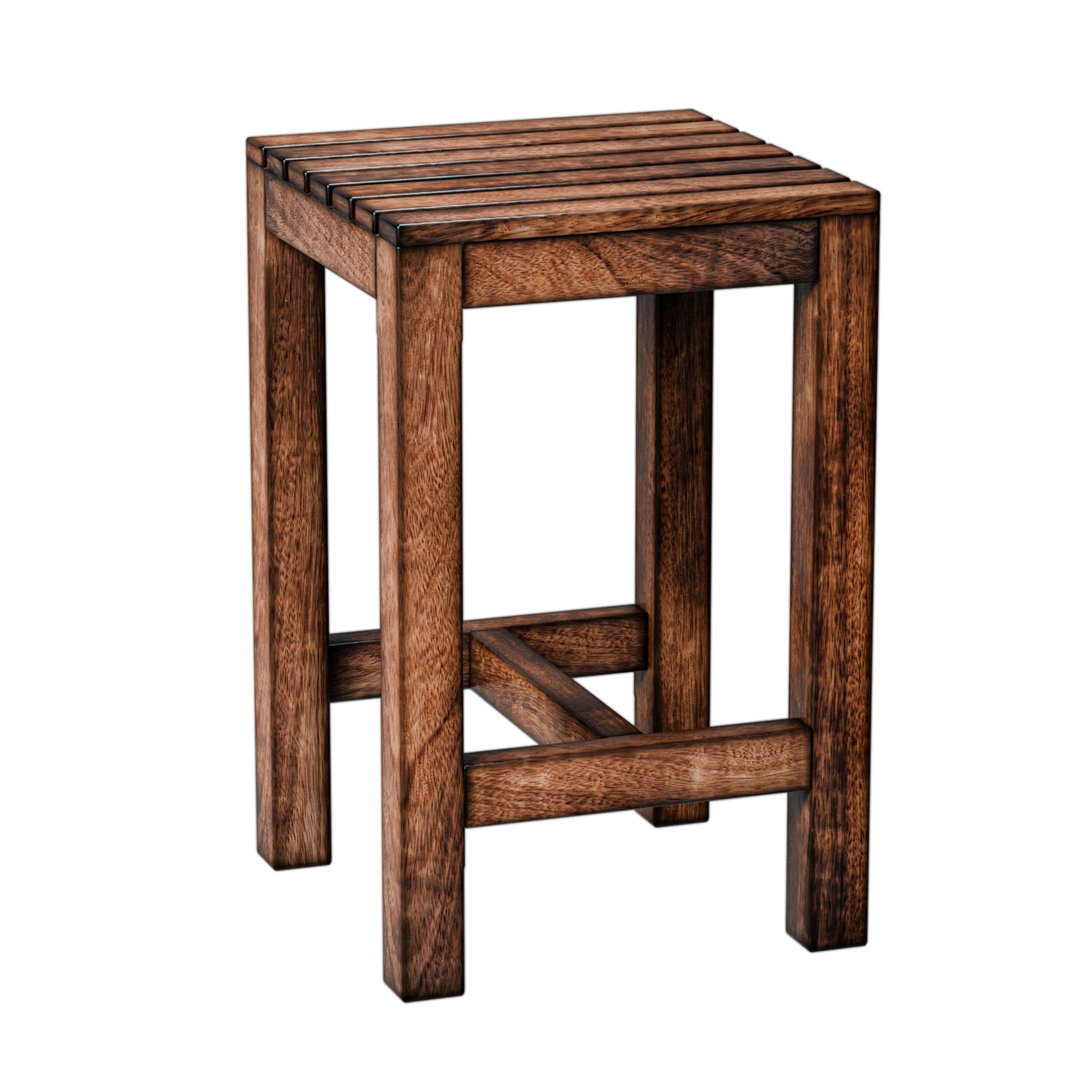 Solid Mango Wood Sitting Stool 18 Inch | Wooden Stool for Living Room, Bedroom, Dressing Table & Pooja | Vanity Stool for Adults | Strong Solid Wood Stool-image-24