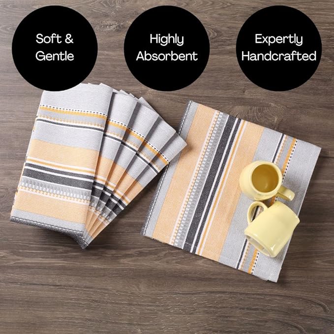 Set de 12 Servilletas de Tela de Algodón 45x45 cm Multicolor miniatura 4