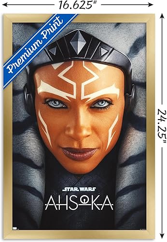 Miniatura 3 de Trends International Star Wars Ahsoka - Póster de pared de una hoja, 14.72 x 22.37 pulgadas, versión enmarcada en oro