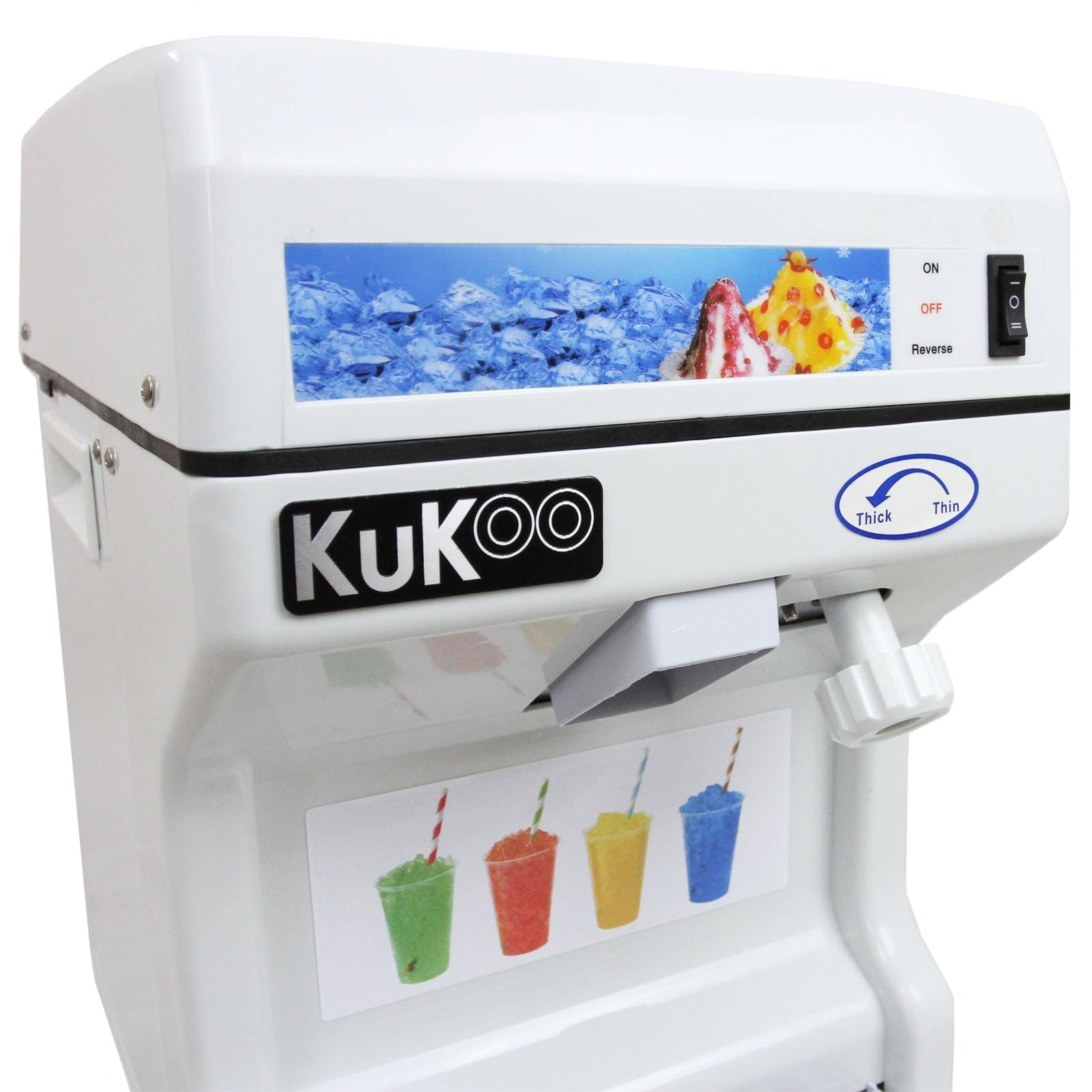 KUKOO Machine à Granité Broyeur de Glace Glace Pilée 250W 120KG/H Cuisine Fêtes