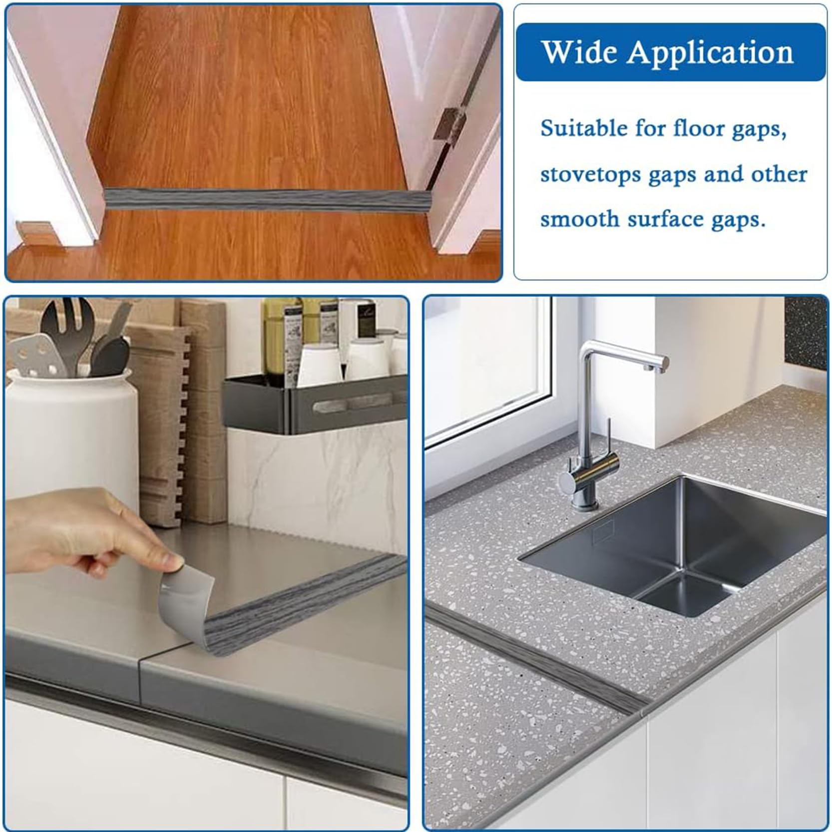Bande de Bord de Moquette,PVC Rail de Transition,Bande de Séparation Plate,Auto-Adhésive Bande de Transition de Plancher pour Planchers,Stratifiés Etc(Size:15m,4cm)