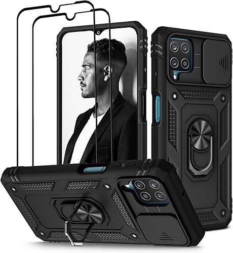 Miniatura 8 de Jeylly Funda para Samsung Galaxy S22 5G con 2 protectores de pantalla de vidrio templado, a prueba de golpes, grado militar, funda protectora de