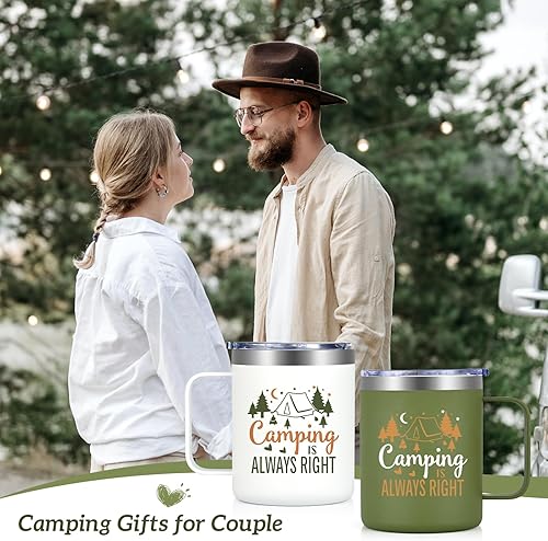 Miniatura 3 de Regalos de camping, juego de 2 tazas de camping es siempre correcto, regalos geniales para campistas y parejas, regalos al aire libre para pícnics,
