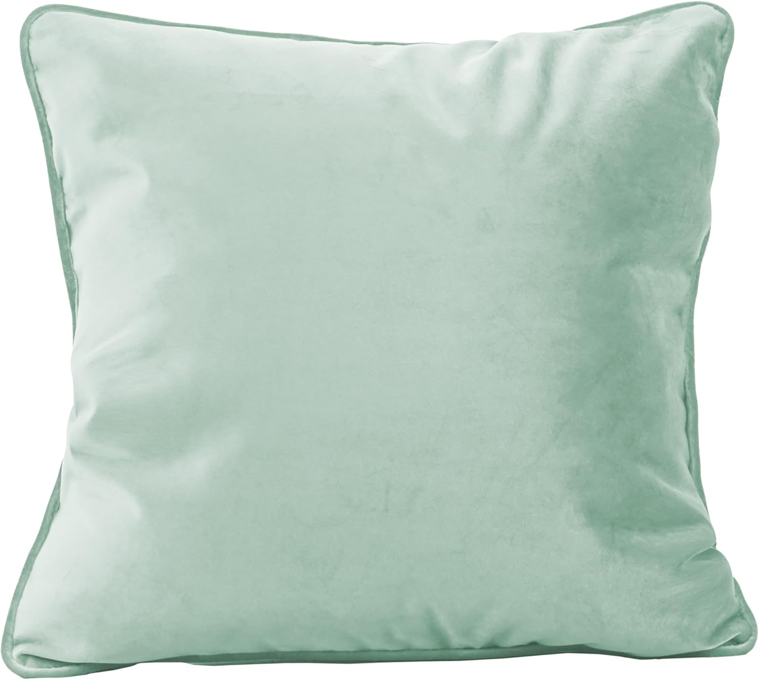 FDP 18" x 18" Velvet Square Pillow Set with Piping; Decorative Throw Pillow for Home Décor in Living Room, Bedroom or Lounge (2-Pack) - Aloe, 15158-347 - Image 7
