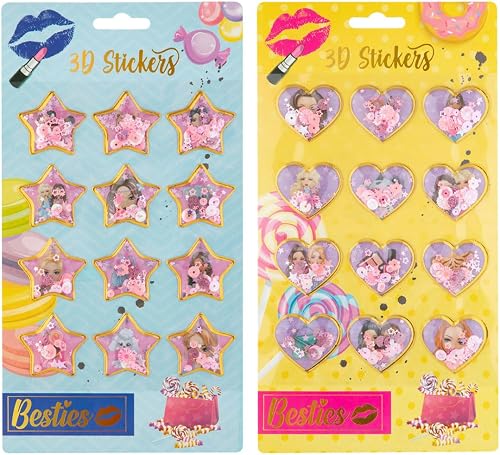 Besties 3D Glitter Sticker 12-Piece Set