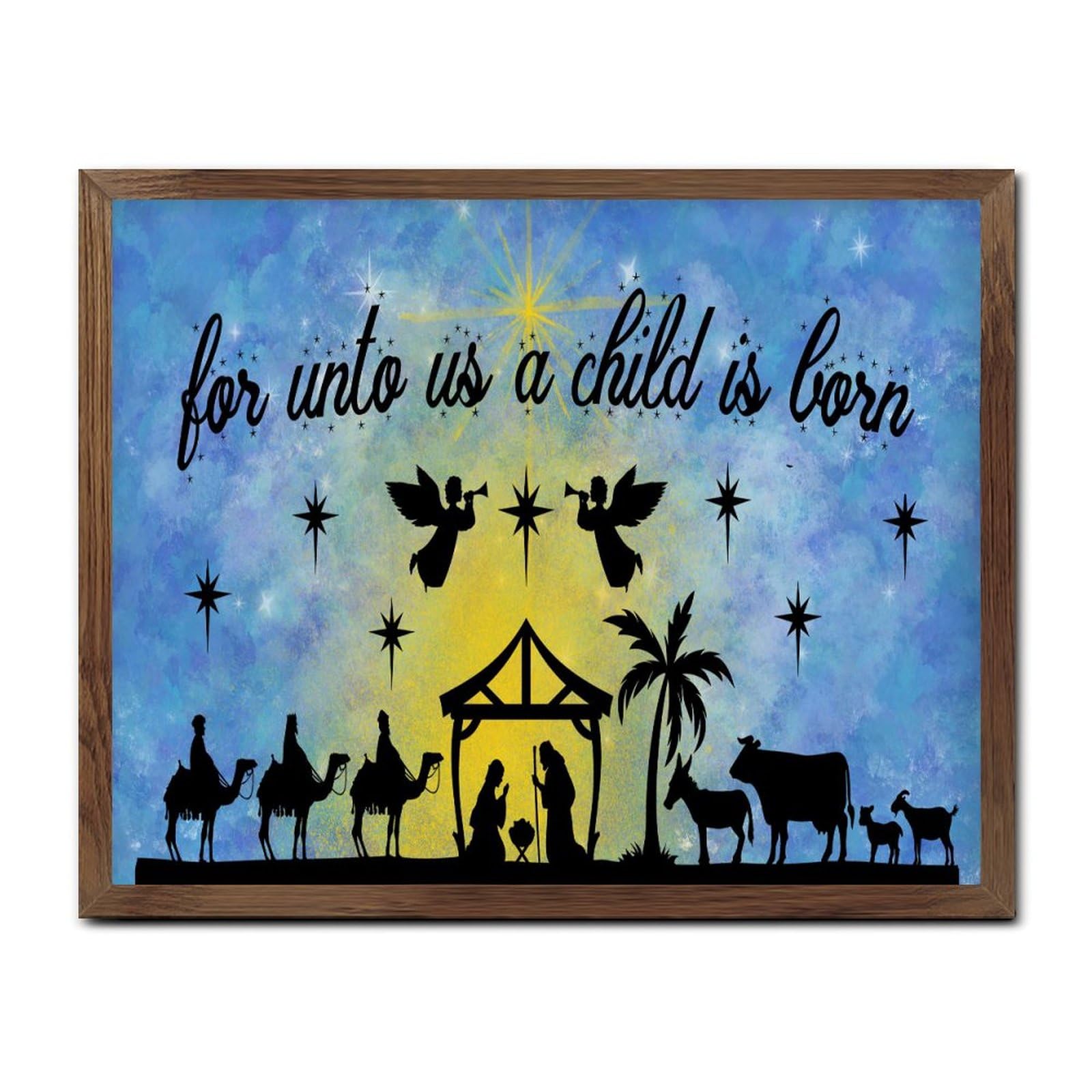 Panneau mural en bois Merry Christmas Jésus chrétien rétro pour déco salon 40x50 cm
