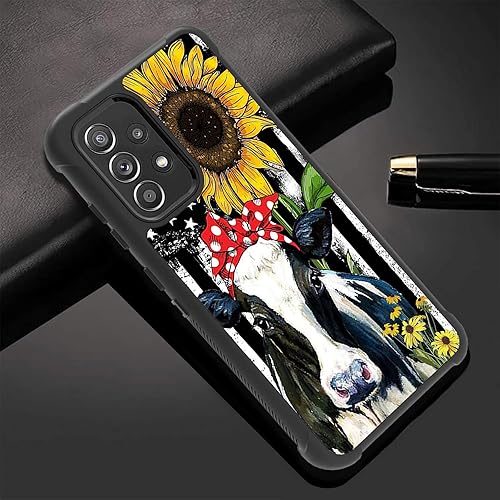 Miniatura 3 de BWOOLL Funda para Galaxy A52, resistente 3 en 1 híbrida de policarbonato duro y silicona suave a prueba de golpes, funda protectora para Samsung