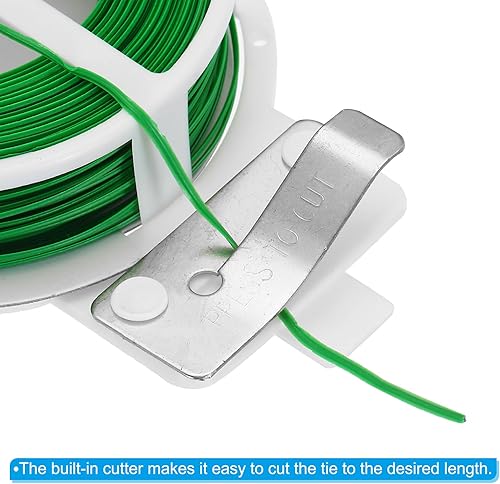 Miniatura 4 de PATIKIL Lazos giratorios de 65 pies65.6 ft, paquete de 3 lazos de polietileno para plantas de jardín con cortador reutilizables para jardinería,