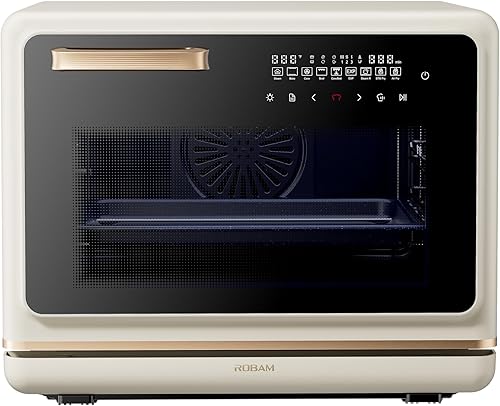ROBAM R-Box Pro - Horno de vapor combinado de encimera, color blanco, horno tostador con freidora de aire con EXP, capacidad XL de 1.2 pies cúbicos,