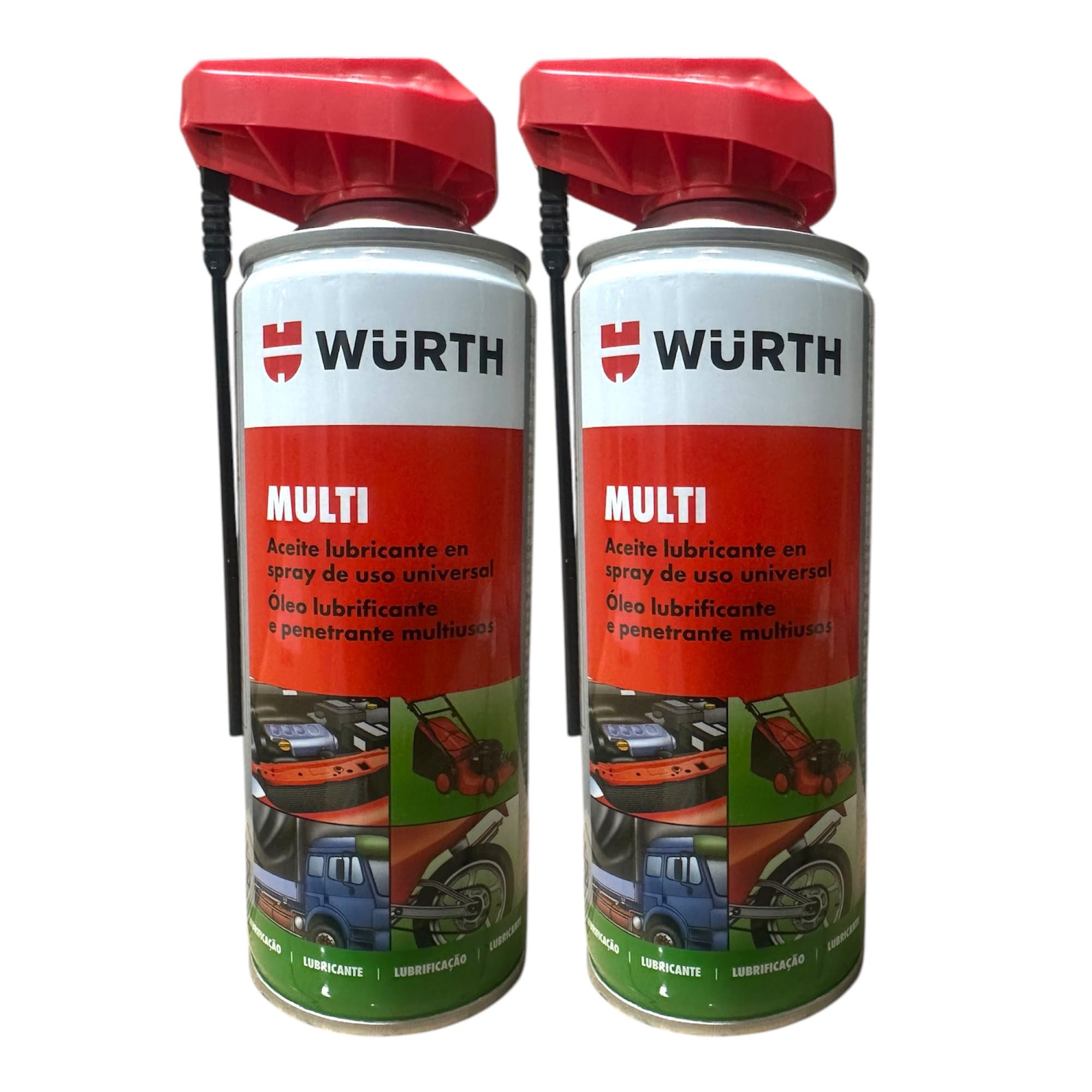 WURTH lubrificante multiuso Spray 400 ml, 2 pakc Aceit Allentamento Universale, Antigripante Super Efficiente, Testa di erogazione Versatile e Precisa Due in Uno