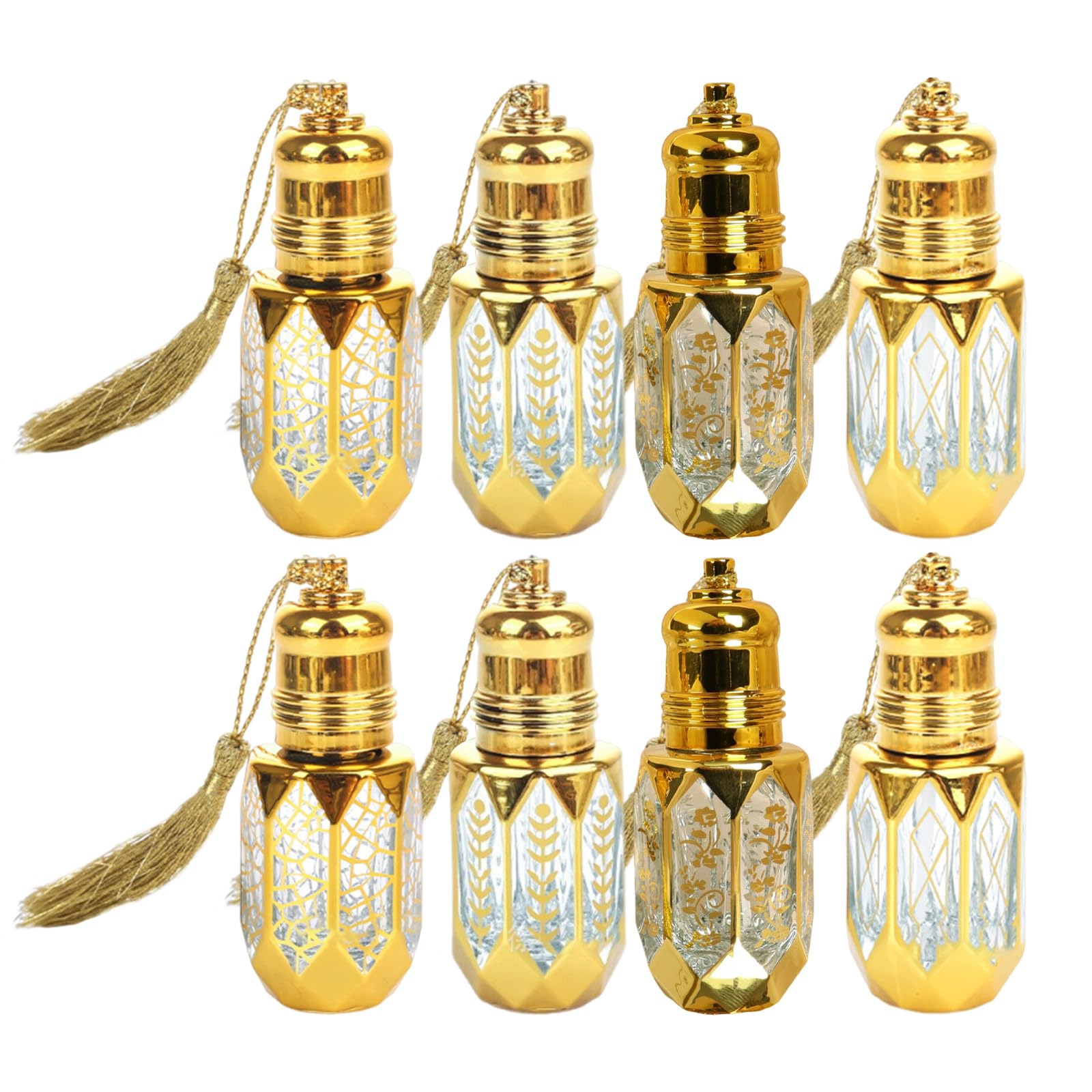 Flacons de parfum en verre rechargeables Healvian style vintage avec pompons pour huiles essentielles
