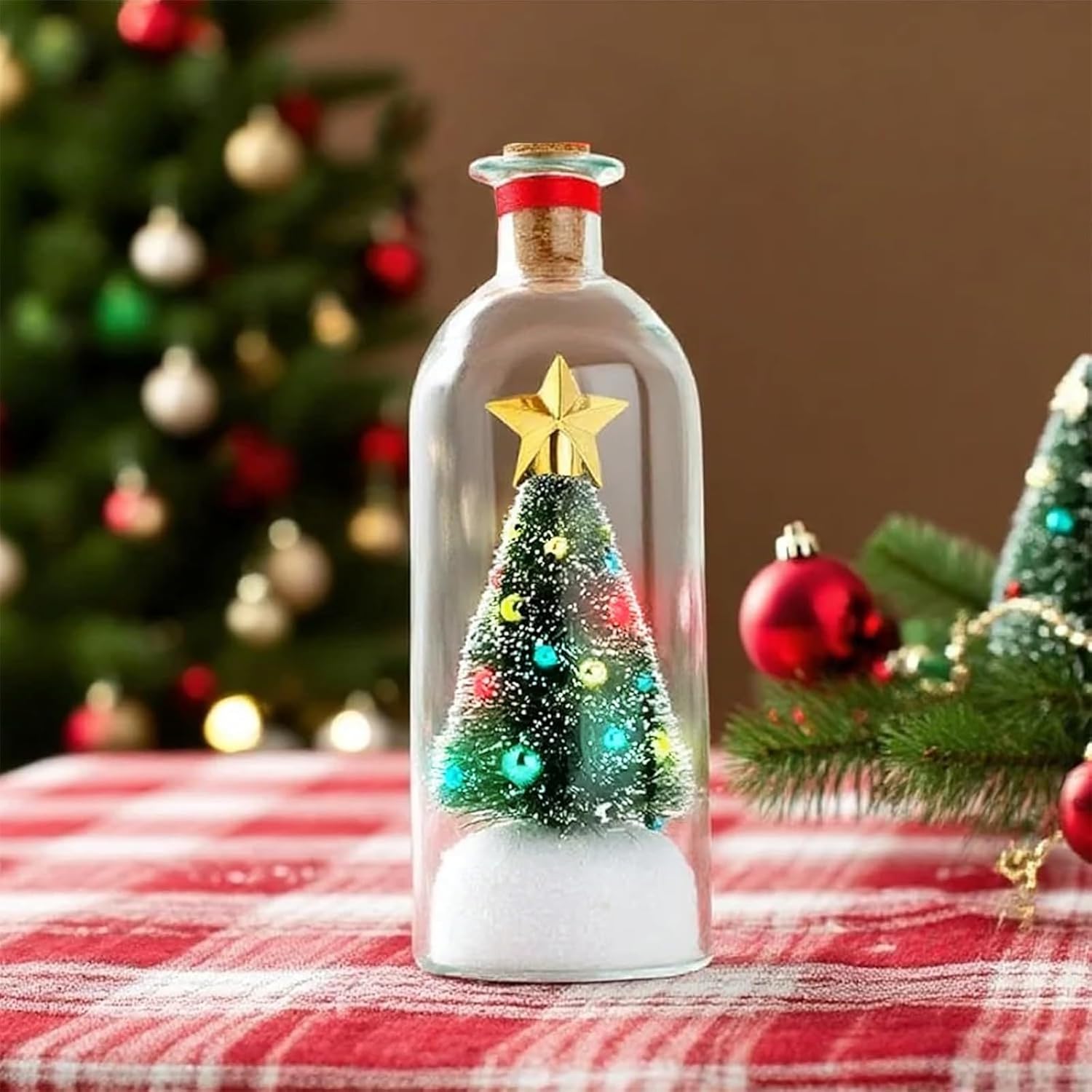 Christmas Tree Message in a Bottle, Recordable Christmas Tree Voice Message Bottle Ornament with Playback Cork, Snowy Scene in NostalgicBottle (Green) Christmas Tree Message in a Bottle, Recordable Christmas Tree Voice Message Bottle Ornament with Playback Cork, Snowy Scene in NostalgicBottle (Green)