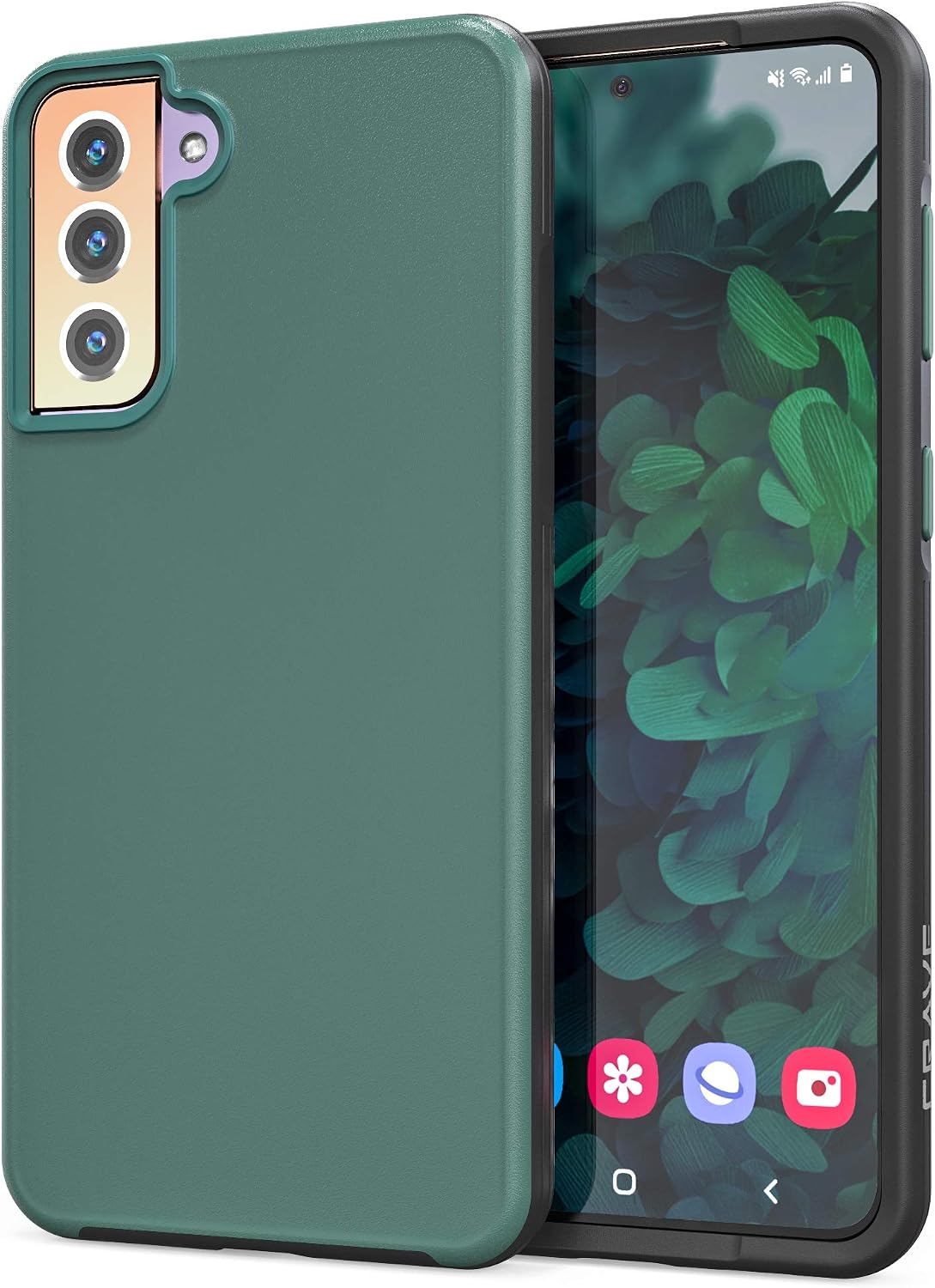 Crave Slim Guard for Galaxy S21+ Case, Shockproof Case for Samsung Galaxy S21 Plus, S21+ 5G (6.7 inch) - Forest Green