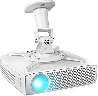 Duronic Projector Mount PB07XB | Bracket Fixing for Ceiling | 10kg Capacity | Universal | Heavy Duty | Fittings Included | Rotate 360 °, Swivel 180 °, Tilt 180° for Easy Projection Set-up