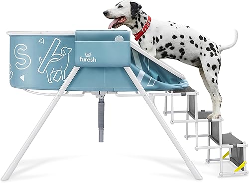 Miniatura 7 de Furesh Big Dipper - Bañera para perros con escaleras, estación de lavado plegable portátil elevada con escalones para bañarse, ducha y aseo,