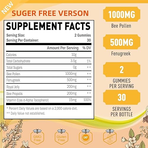 Miniatura 7 de Gomitas de aceite de orégano + polen de abeja de 1000 mg sin azúcar