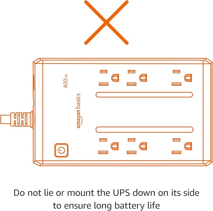 UPS Amazon Basics 400VA/255W 6 Tomacorrientes Protección miniatura 5