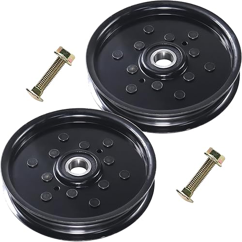 POSFLAG Paquete de 2 poleas tensoras AM106627 reemplazan a John Deere AM106627 Polea tensora, AUC16698 Polea tensora, John Deere AM121602, piezas POSFLAG Paquete de 2 poleas tensoras AM106627 reemplazan a John Deere AM106627 Polea tensora, AUC16698 Polea tensora, John Deere AM121602, piezas