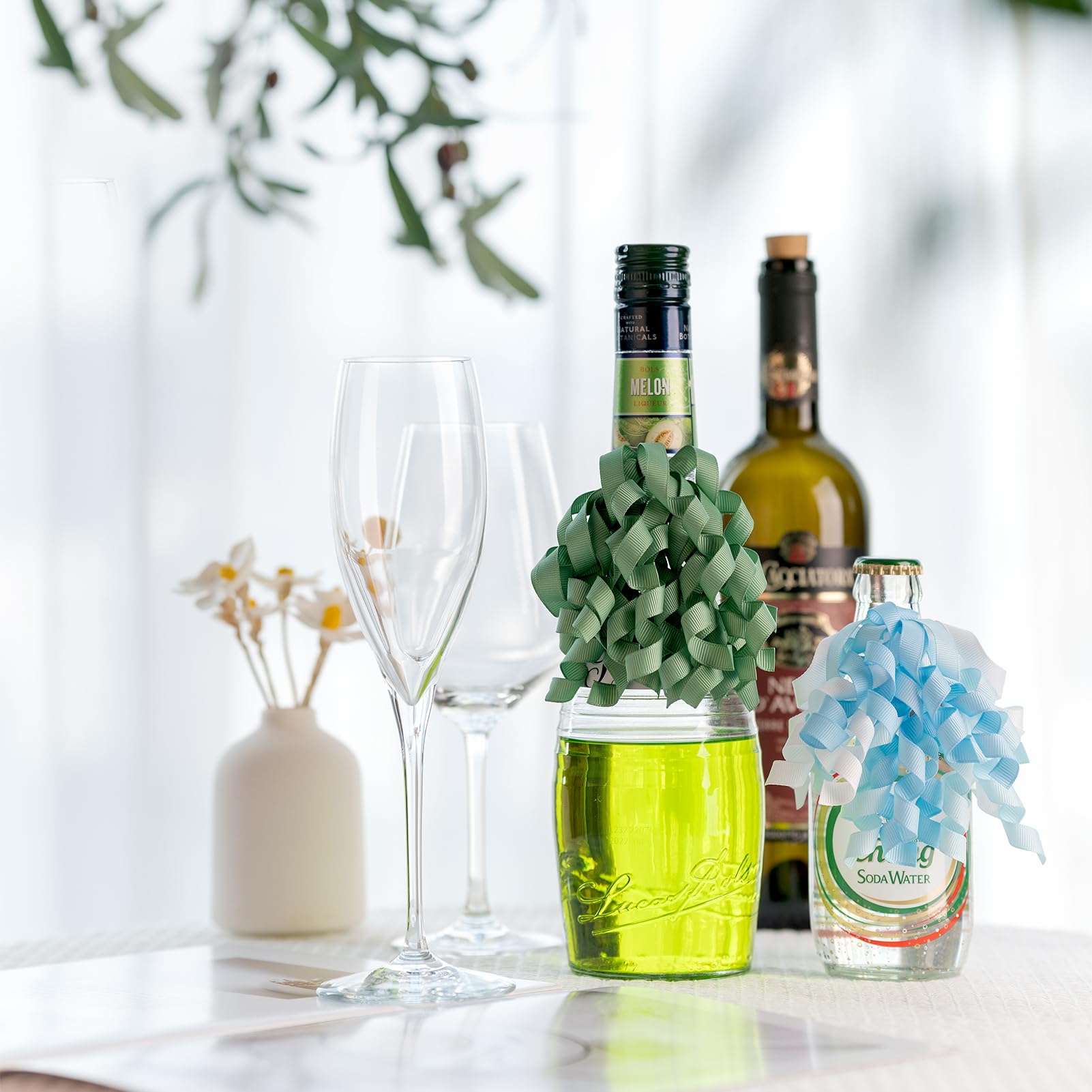 MORSUNBELA Geschenkband Geschenkschleifen Selbstklebende Schleifen 6 Stück Schleifen Deko Band für Hochzeit Geschenke Einpacken Urlaubsdekoration Gemischte