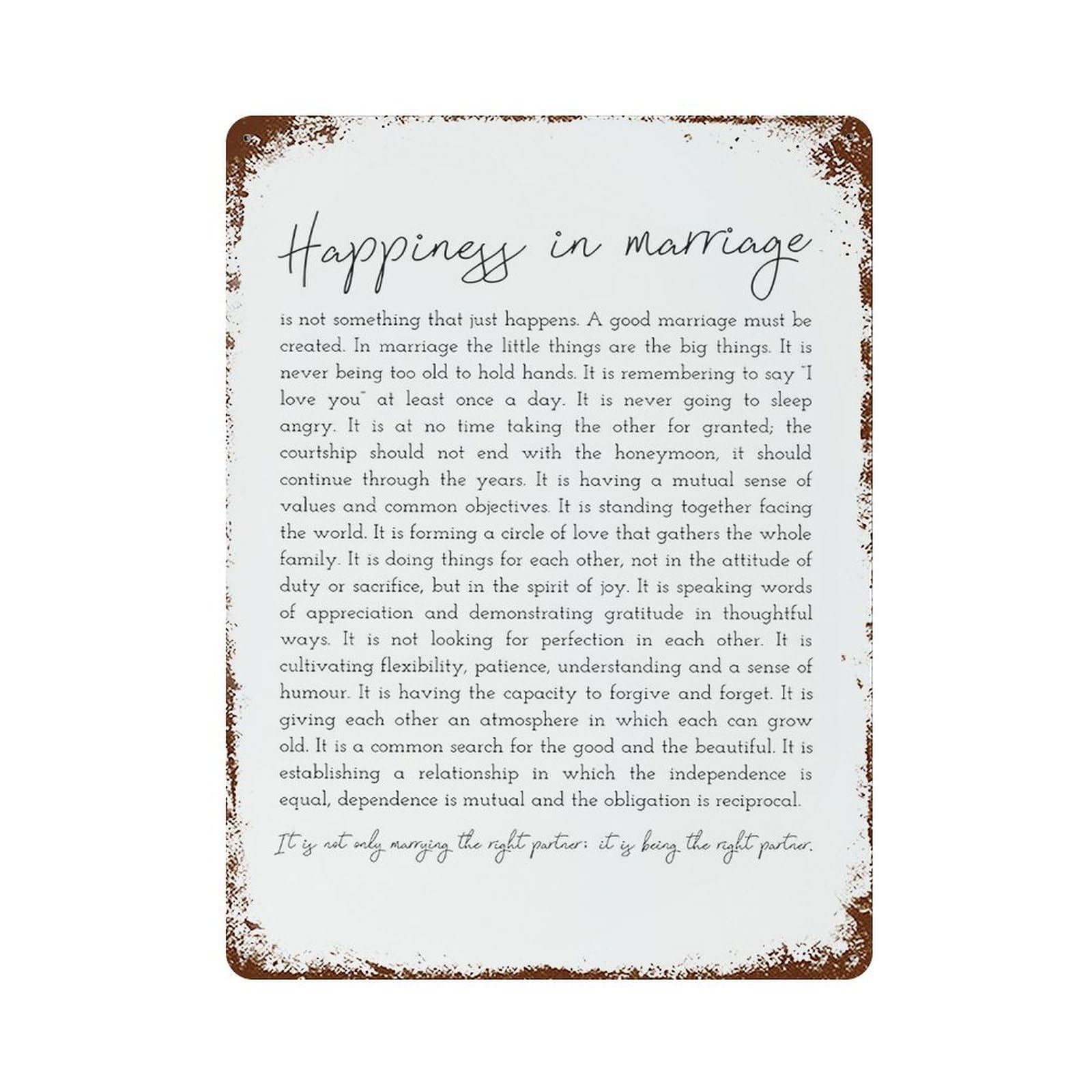 xiaoxiaoshen Happiness In Marriage Wall Decor Art Metal Tin Poster Modern Home Decor Art Home Bar Shop Decorations Vintage Sign 40x30cm
