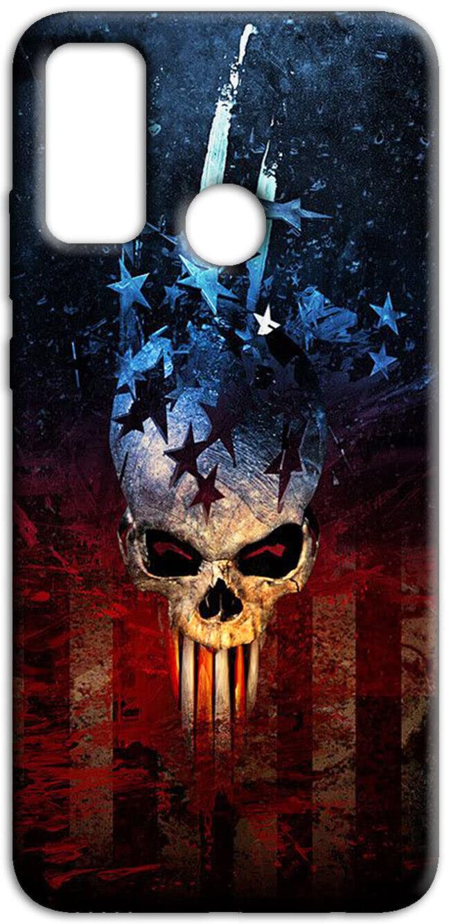 Mixroom - Cover Custodia Back case In TPU Silicone Morbido Per Oppo Realme 10 4G Fantasia Teschio Morte USA M468