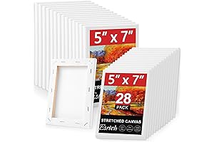 ESRICH Stretched Canvas for Painting 5x7, 28 Pack of Small Canvases Perfect...