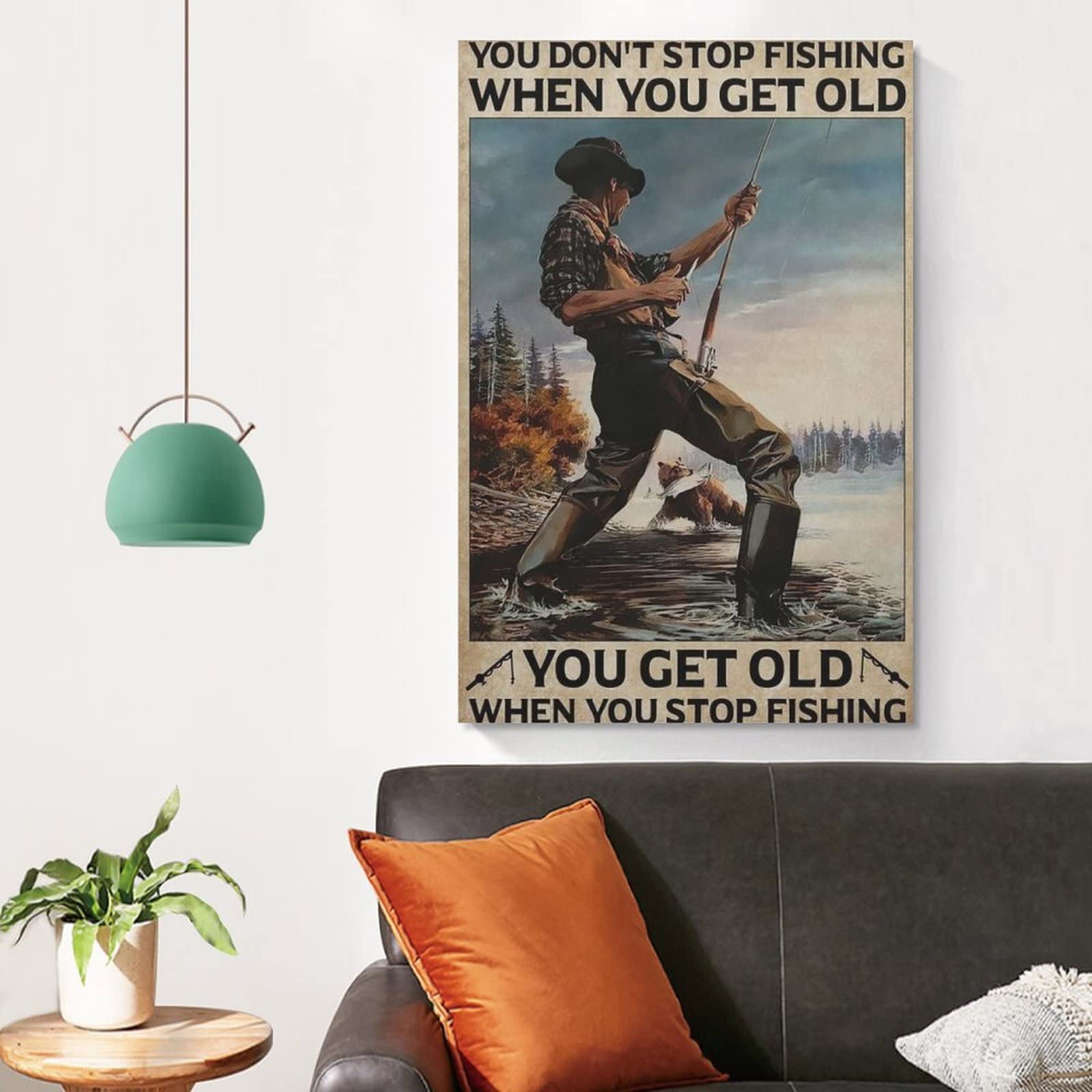 Pôster de pesca vintage Remington Bullet Knife Poster Old