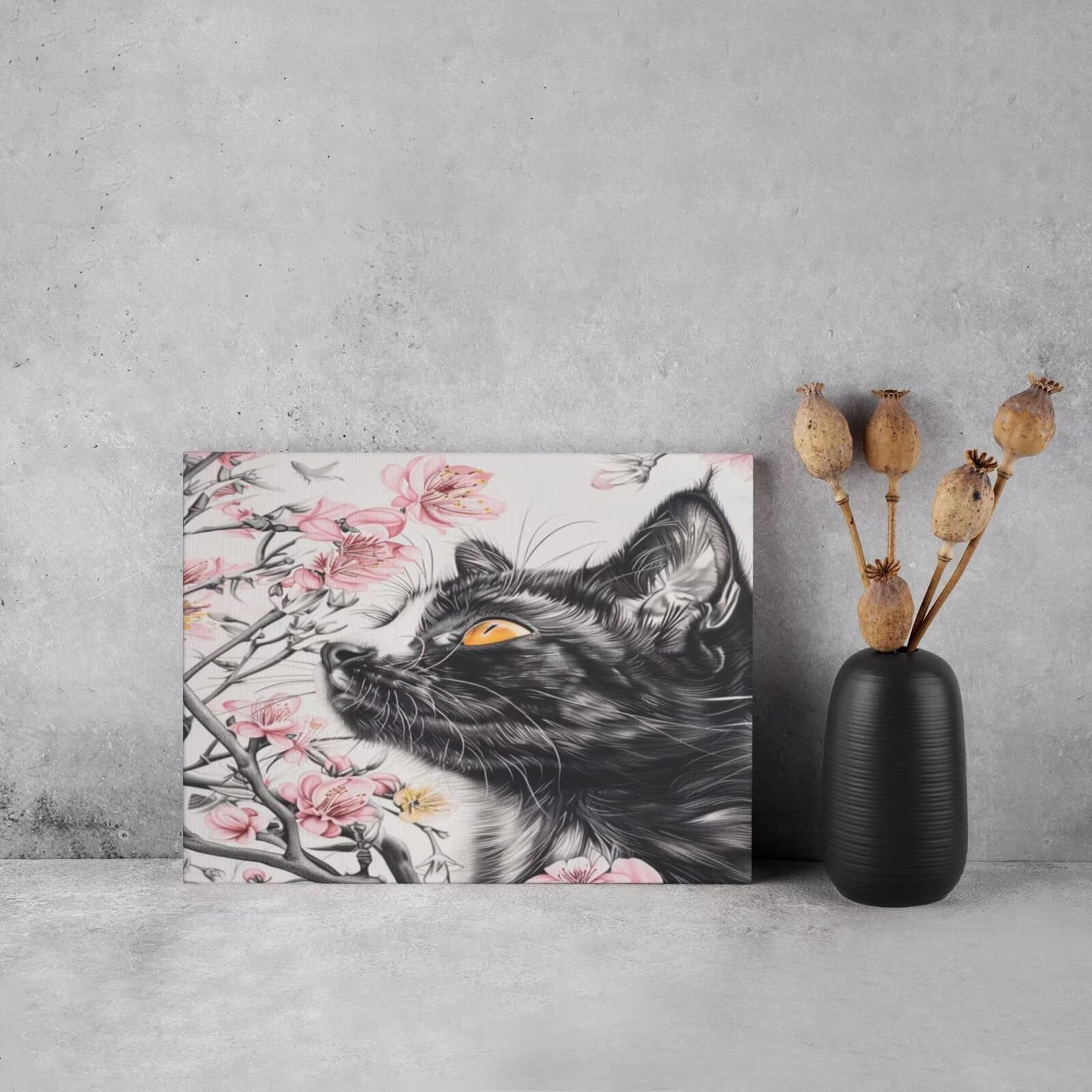 Kit per pittura con numeri per adulti, gatto, pittura ad acquerello con numeri per principianti, pittura acrilica con 6 pennelli, pittura ad olio per decorazione da parete, 90 x 65 cm, senza cornice)