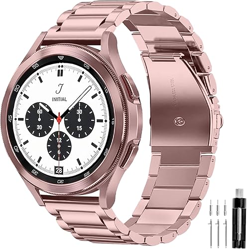 Vista 48 de GOLDTOLUCK Stainless Steel Band Compatible with Samsung Galaxy Watch 8 7 6 5 4 Classic FE Pro 40mm 44mm 46mm 43mm 47mm 45mm 42mm 20mm Men Women Negro