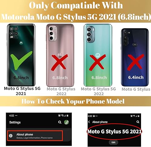 Miniatura 2 de LISEVO (2 en 1) Funda con correa de muñeca de unicornio para Motorola Moto G Stylus 5G 2021 de 6.8 pulgadas, diseño femenino de personajes de