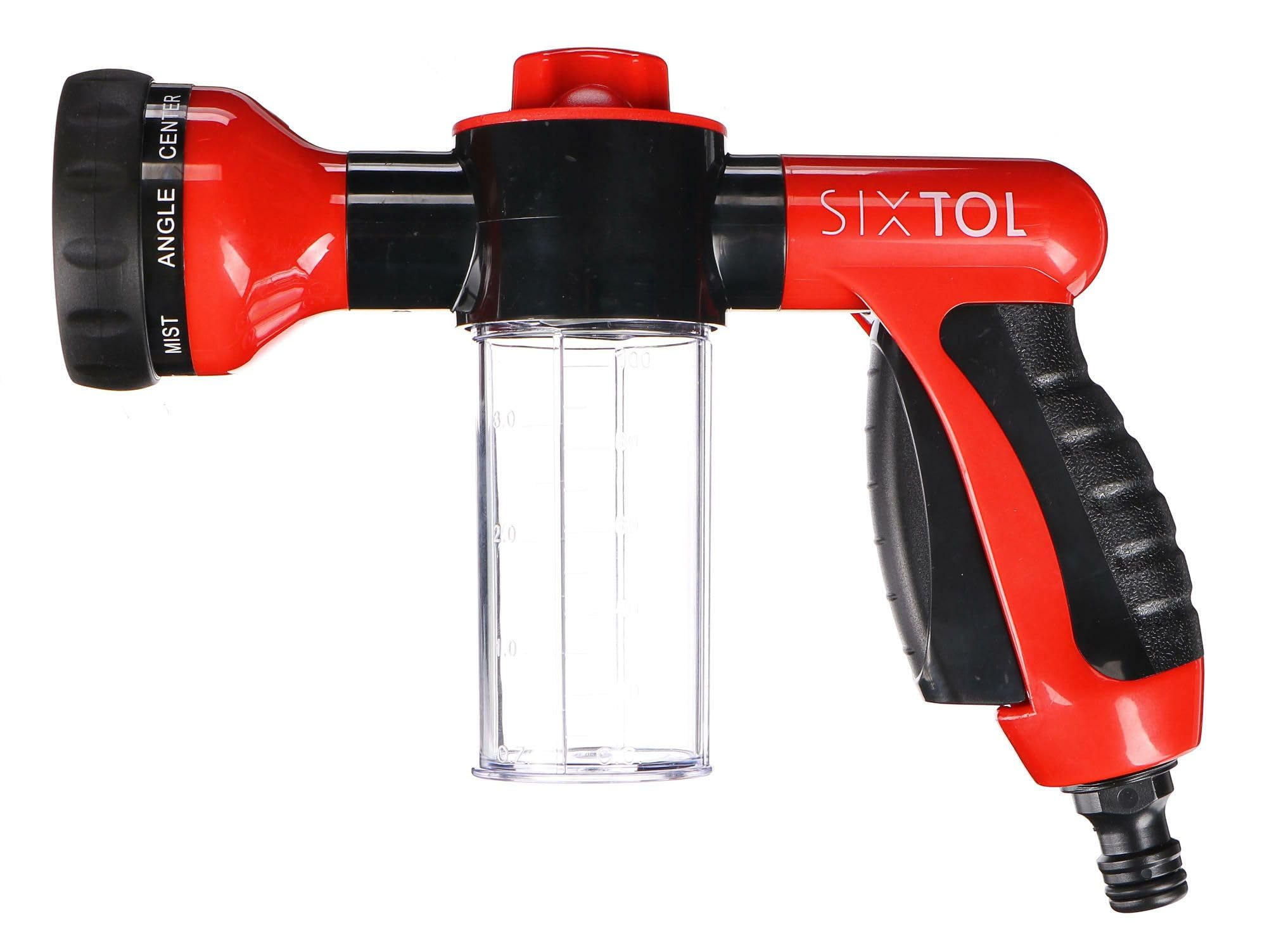 SIXTOL CAR DETAILING SPRAY 2 | Washing Gun with Soap Dispenser | 8 Spray Modes | Universal Garden Hose Attachment