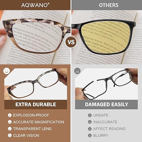 Miniatura 5 de AQWANO Gafas de lectura de diseño elegantes para mujer, bloqueo de luz azul, lectores de computación de ojo de gato, antirreflejos, marcos ligeros y