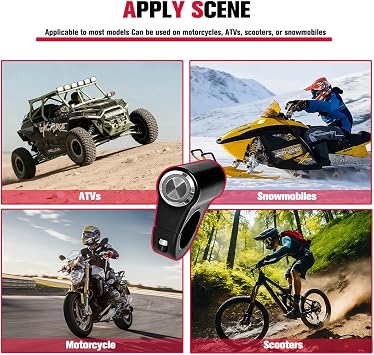 Motorcycle Handlebar Control Horn Start Switch, 1 Buttons Momentary Action Motorbike On Off Push Switch, Motorcycle Handle Bar Start Kill Button, Compatible with UTV Scooters ATV