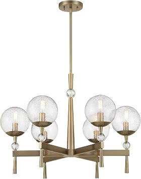 Minka Lavery 1336-923 Populuxe Chandelier, 6-Light, 360 Total Watts, 28-in H x 20.5-in W, Oxidized Aged Brass