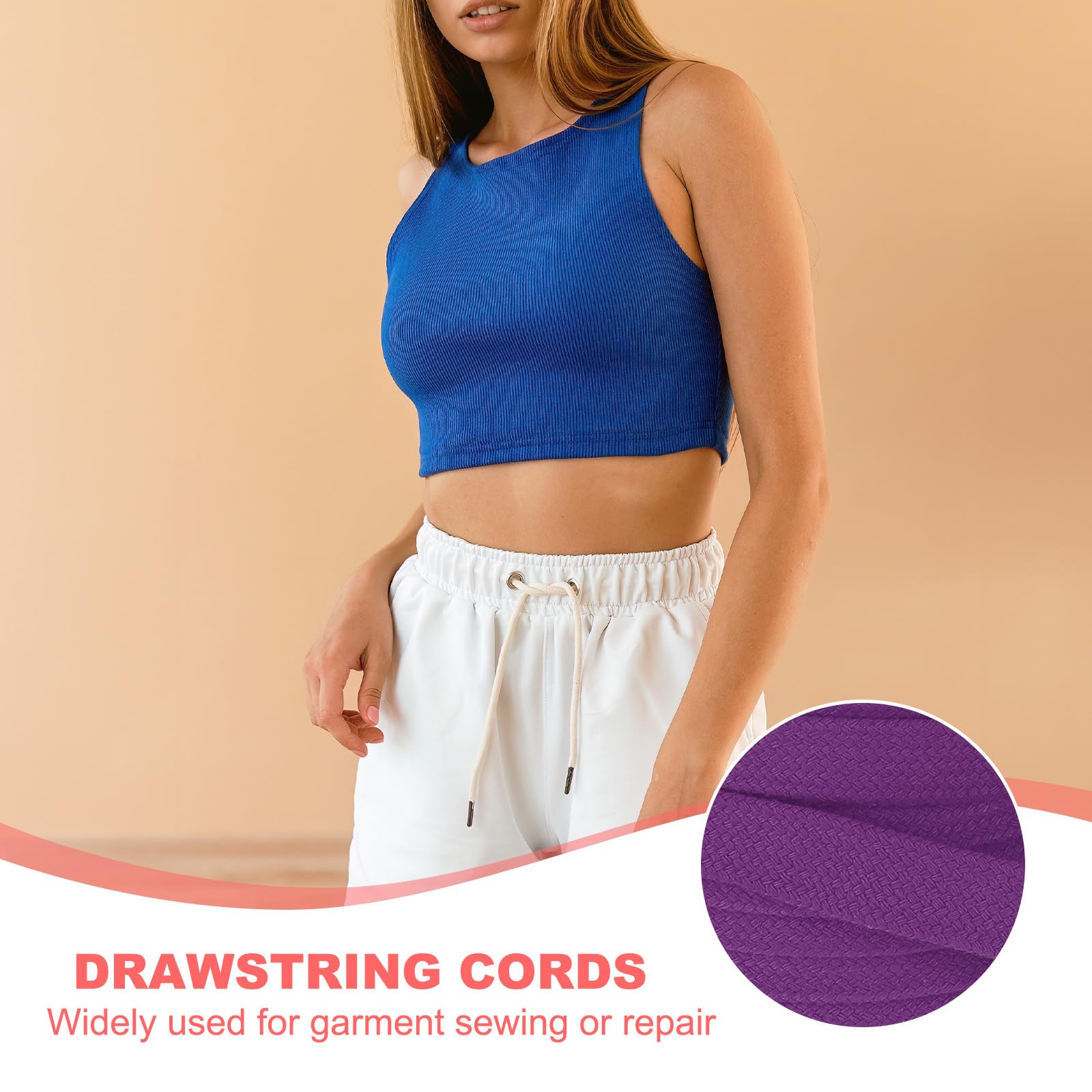 PATIKIL Flat Drawstring Cord 0.4 Inch x 10 Yd - Image 4