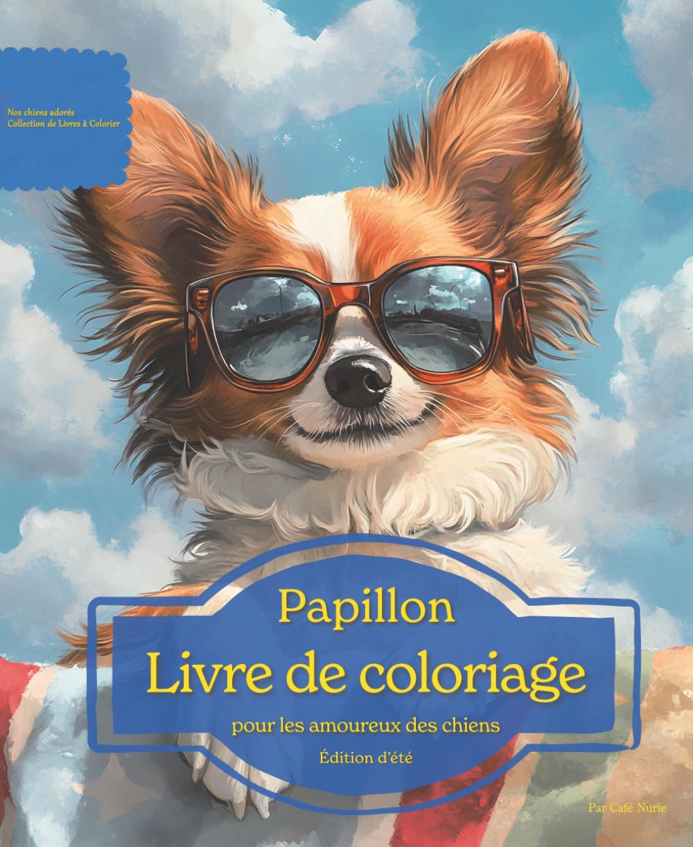 Papillon: Livre de coloriage pour les amoureux des chiens – Édition d’été (Nos chiens adorés)
