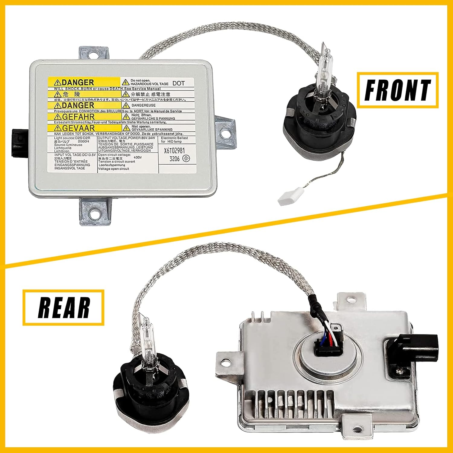 Boine Xenon HID Headlight Ballast with Igniter, D2S Bulb Assembly Module Compatible with 2002-2005 Acura TL / TSX/ TL Type-S, 04-06 Mazda 3, 04-09 Honda S2000 Replaces W3T10471 X6T02971