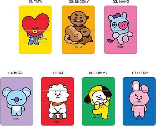 Miniatura 5 de BT21 BTS - Sello oficial de 3 capas  juego de tarjetas fotográficas Bangtan para niños suministros escolares de papelería cocina