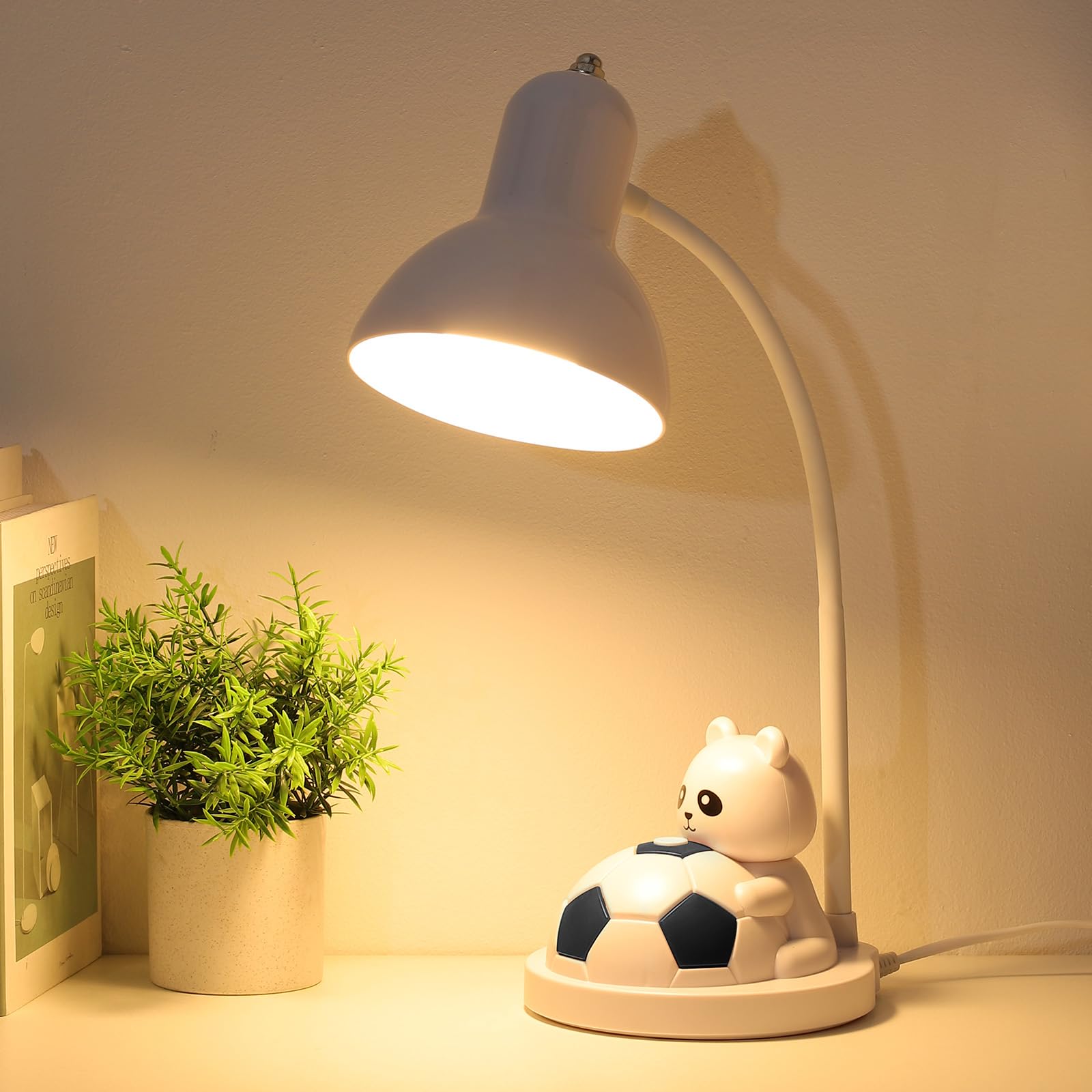 LED Desk Lamp for Kids Bedroom, Cute Bedsied Table Lamp, 12W LED Bulb  Included, E26/E27 Base, 3000-6500K, Flexible Study Lamp for Girls Boys  Children