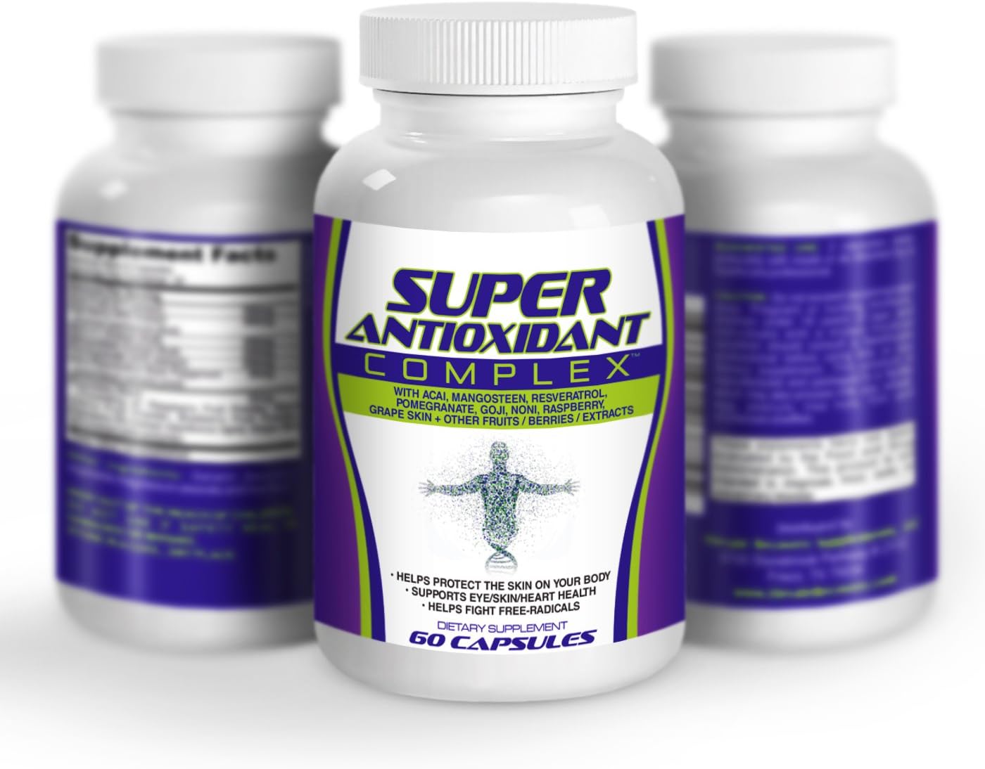 Antioxidant Nutritional Supplement (All-in-1) Formula / Pills / Complex / Healthy Natural Antioxidants / Supplements / Easy to Swallow 60 Capsules : Health & Household