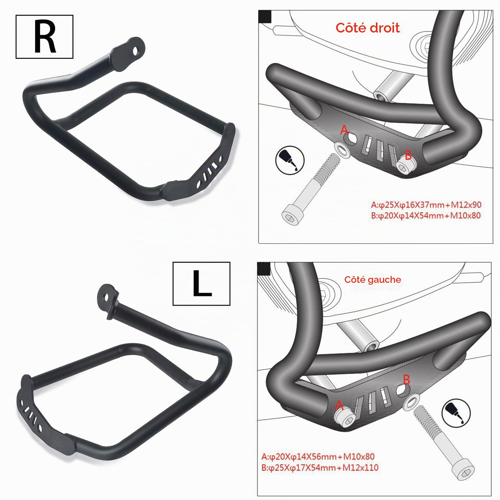 R-NINE-T 2014-2025 Crash Bars Moto Pare-Chocs Moteur Cadre barre de Protection pour B&M-W R nineT Pure Racer Scrambler Urban G/S 2014-2021 2022 2023 2024 2025