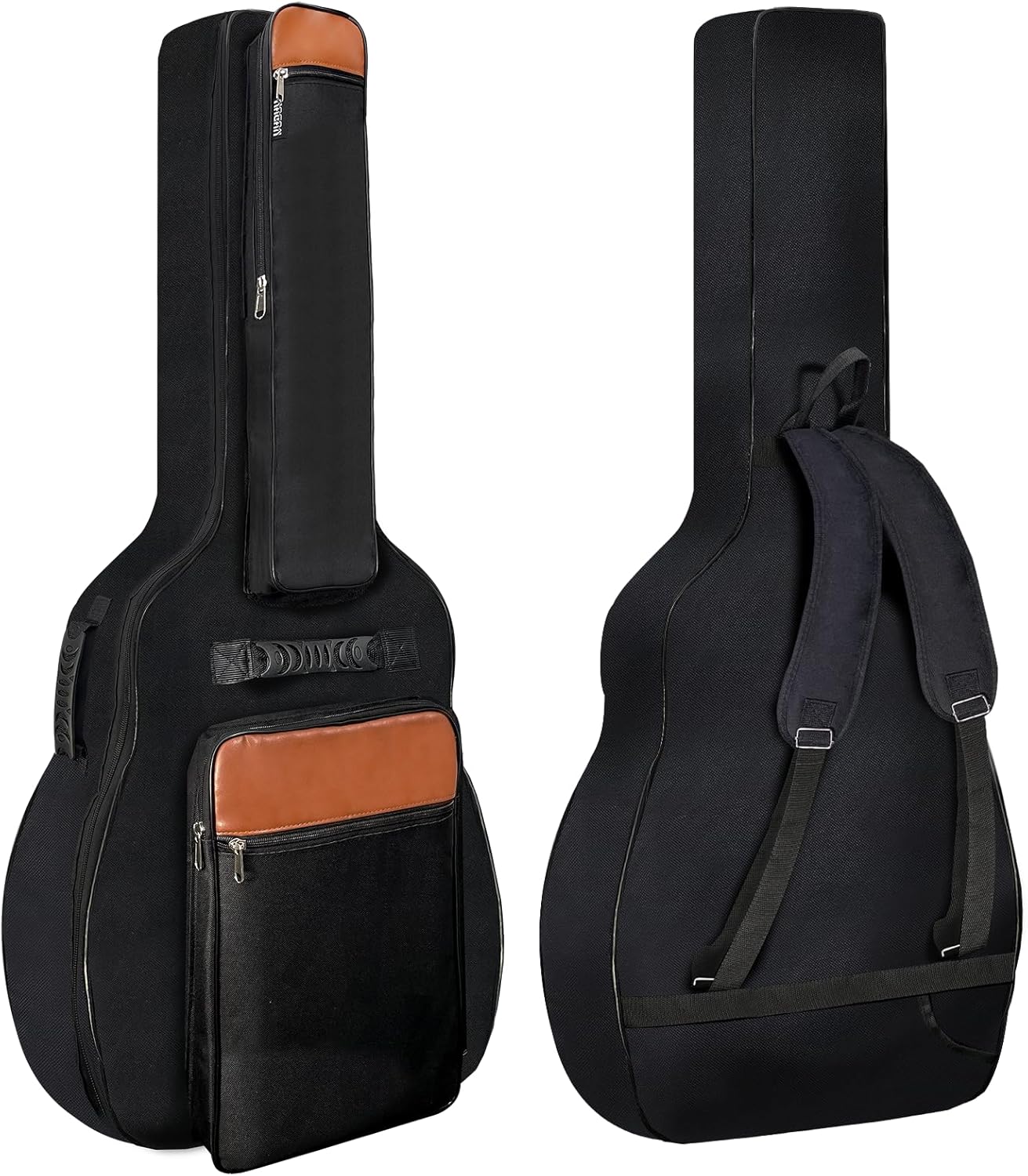 NAGAN Acoustic Guitar Bag with Extra Thick 0.5-inch Padding,40 41 42 inch Gig Guitar Bag with Adjustable Shoulder Straps, Internal Neck Magic Tape, Back Hanger Loop, Waterproof Wear-resistant (Black)