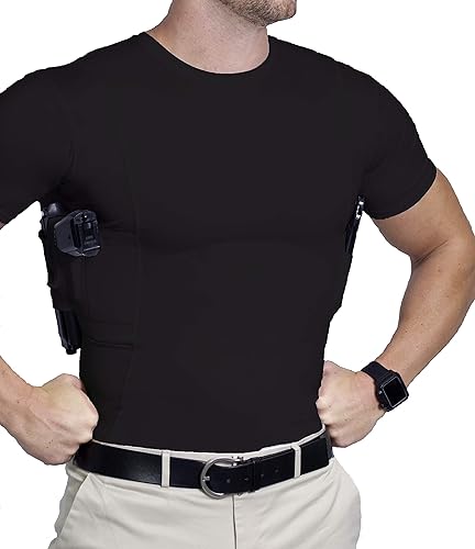 Miniatura 9 de Camisa de transporte oculta para hombre, camisa táctica CCW, camisa de compresión oculta