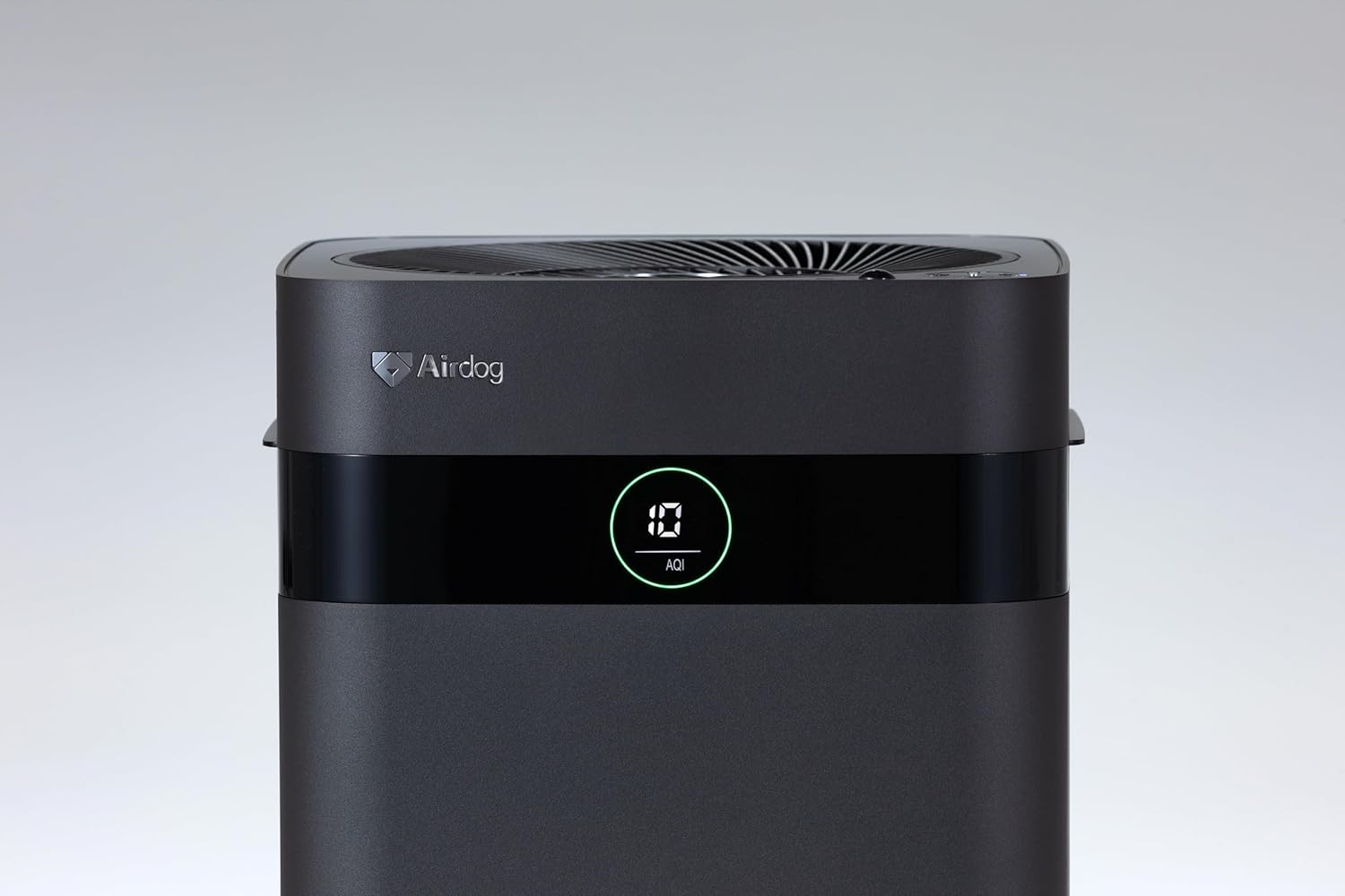 Close-up of Airdog X3D display showing AQI